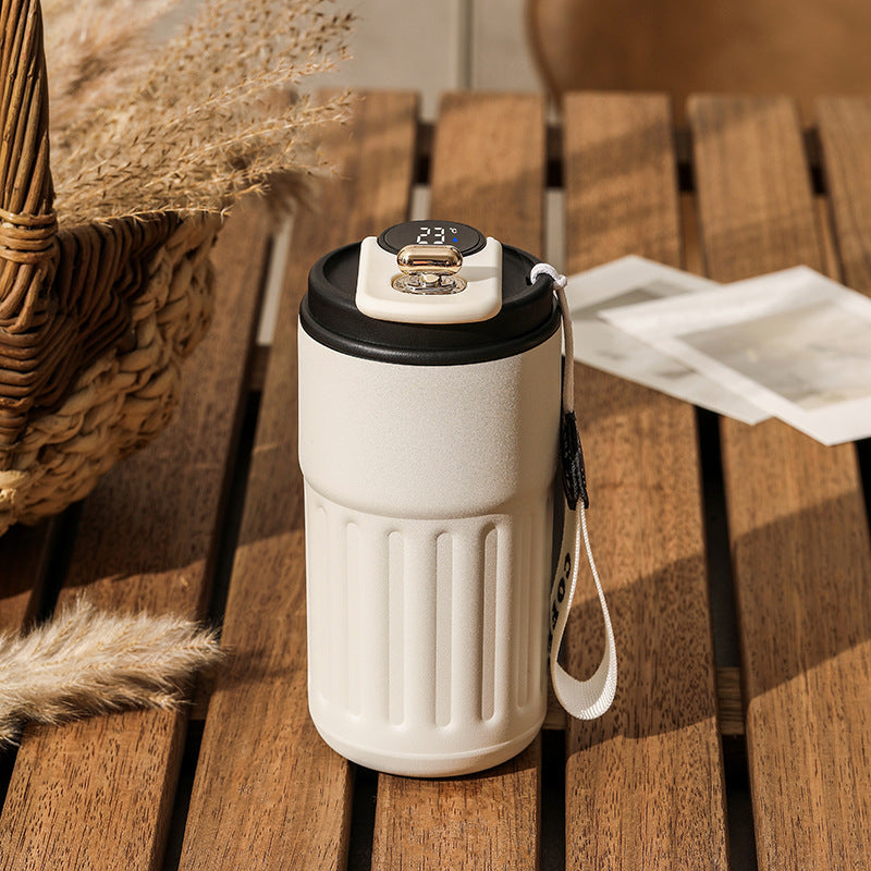 Portable Smart Digital Coffee Bottle — Stainless Steel Insulated Flask for Hot & Cold Drinks