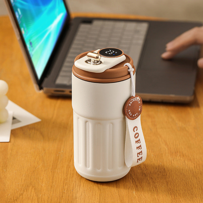 Portable Smart Digital Coffee Bottle — Stainless Steel Insulated Flask for Hot & Cold Drinks