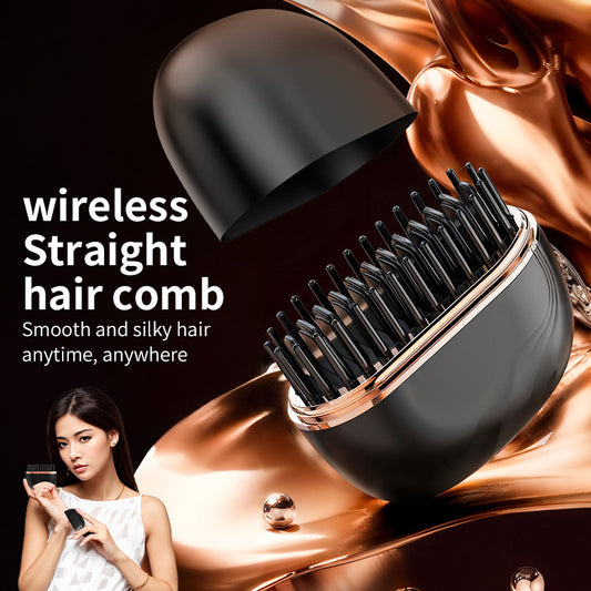 Portable Wireless Mini Hair Straightening Comb — Fast Heating, Safe Hair Care, Travel-Friendly Styler