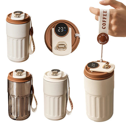Portable Smart Digital Coffee Bottle — Stainless Steel Insulated Flask for Hot & Cold Drinks