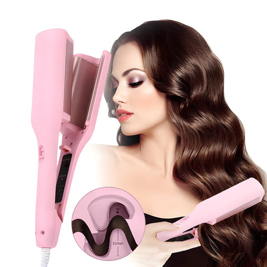 32mm Hair Curling Iron — Adjustable Temperature Deep Wave Curler with Fast Heating