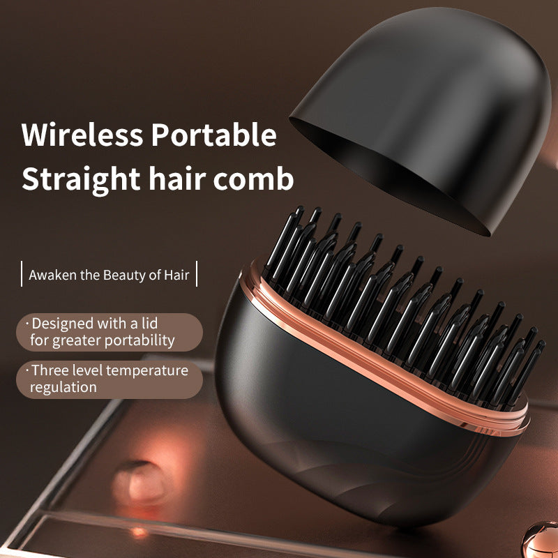 Portable Wireless Mini Hair Straightening Comb — Fast Heating, Safe Hair Care, Travel-Friendly Styler