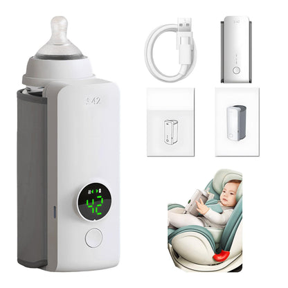Portable Wireless Baby Bottle Warmer — USB Rechargeable Milk Warmer with Constant Temperature