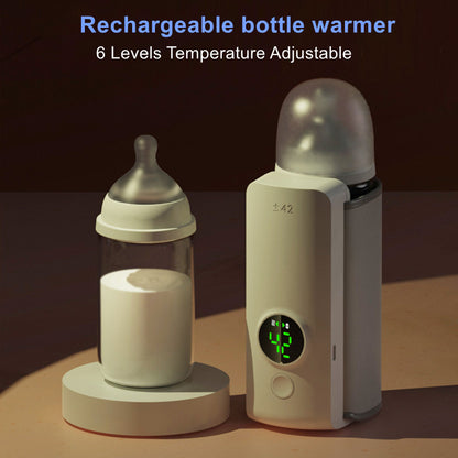 Portable Wireless Baby Bottle Warmer — USB Rechargeable Milk Warmer with Constant Temperature