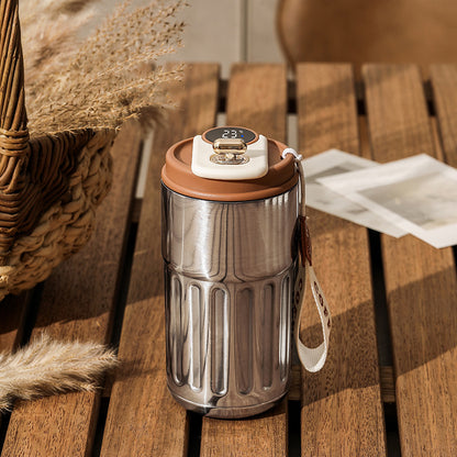 Portable Smart Digital Coffee Bottle — Stainless Steel Insulated Flask for Hot & Cold Drinks